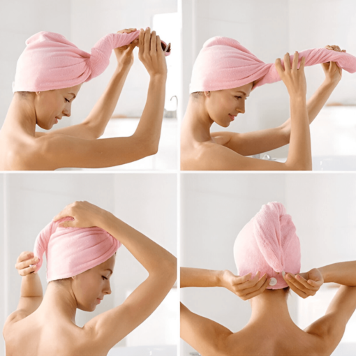 HAIRGLOW® Rýchloschnúca uteráková čiapka na vlasy: 2 za 1 - Image 3