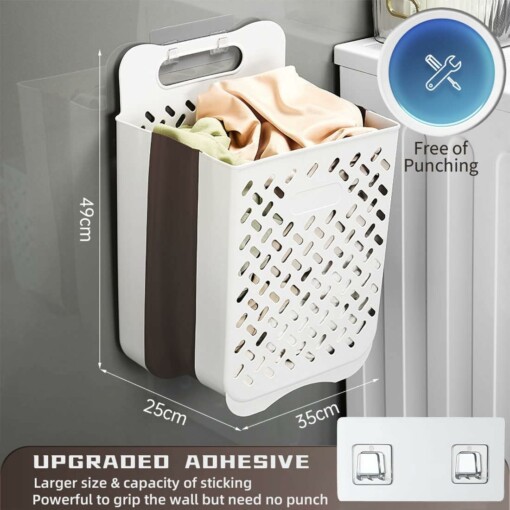 SKLADACÍ KOŠÍK NA PRÁDLO FOLDNHOLD™ – Obrázok 7