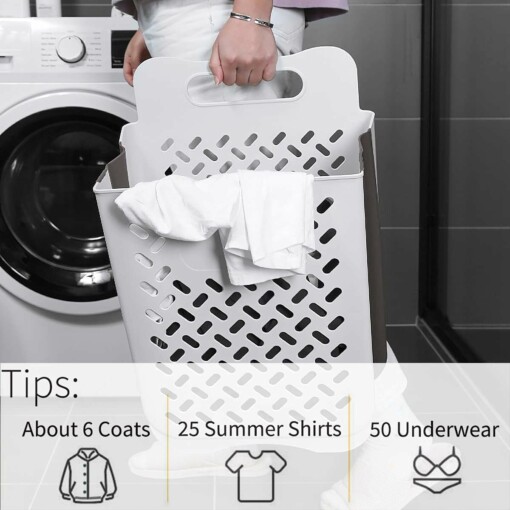 SKLADACÍ KOŠÍK NA PRÁDLO FOLDNHOLD™ – Obrázok 2