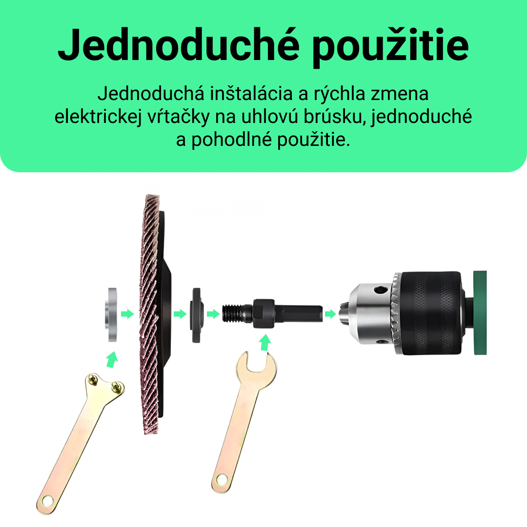 DrillGrinda™ Adaptér Uhlovej Brúsky pre Elektrickú Vŕtačku – Obrázok 2
