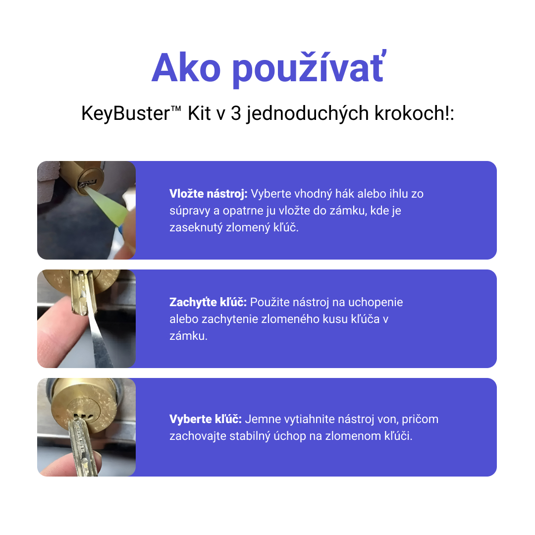 KeyBuster™ Súprava na Odstránenie Zlomených Kľúčov – Obrázok 5