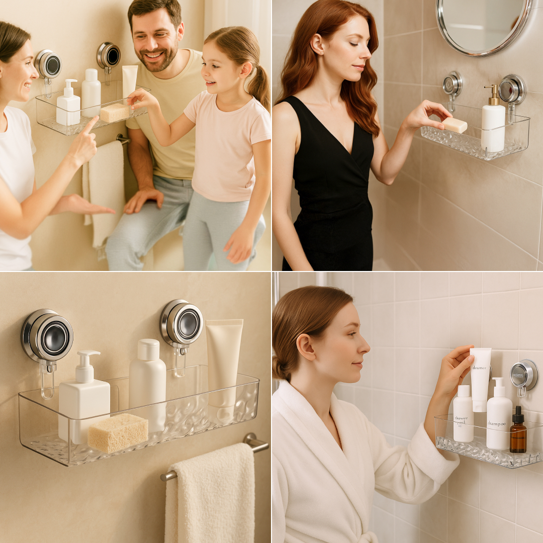 Priehľadný košík s prísavkou LotionRack™ – Obrázok 2