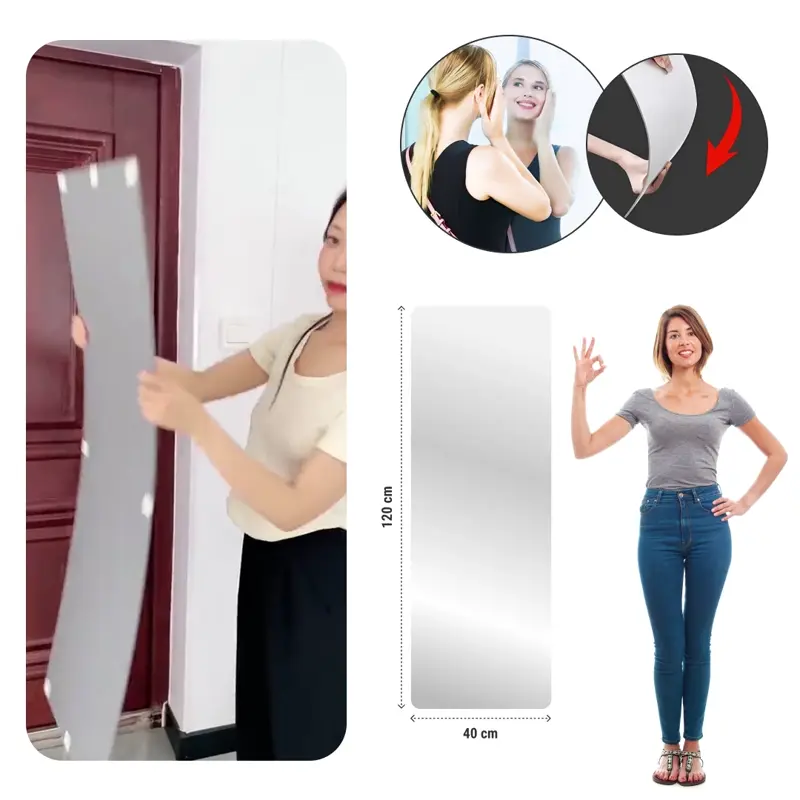 MirrorFlex™ flexibilné samolepiace akrylové zrkadlo 120 x 40 cm