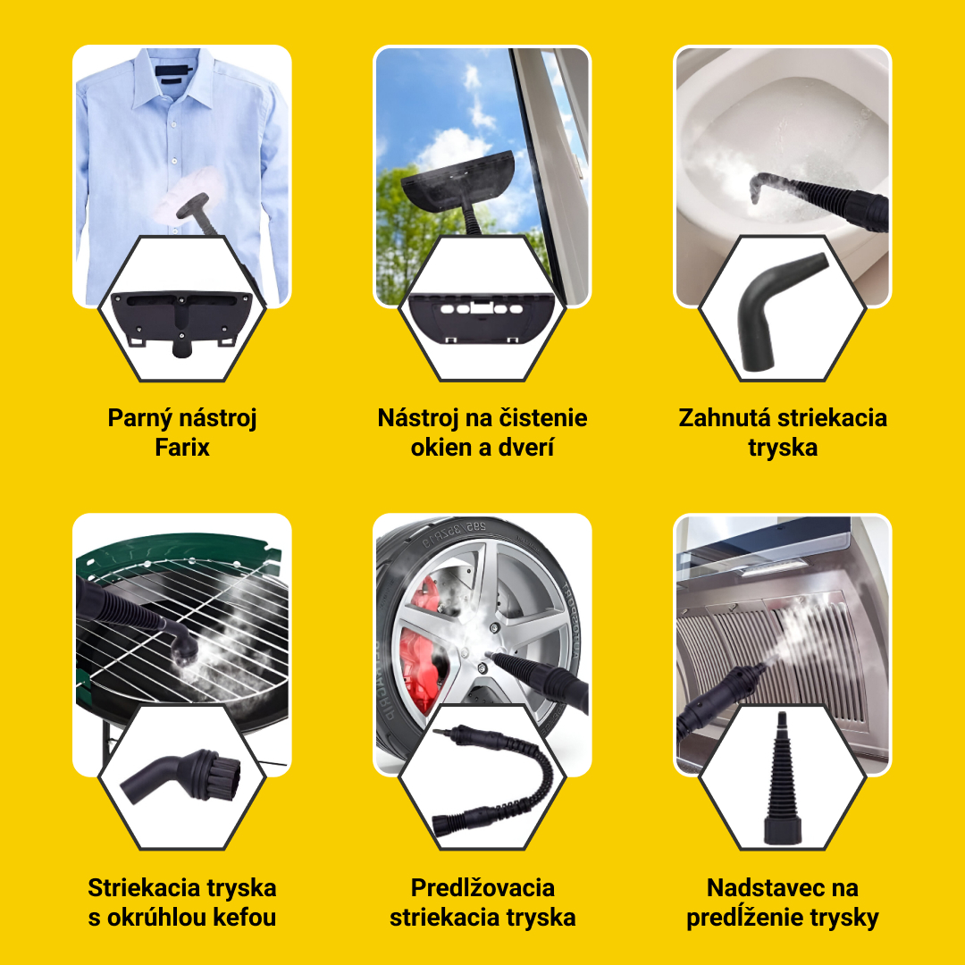 STEAMY® Tlakový parný čistič – Všetko v jednom s 9 exkluzívnymi doplnkami – Obrázok 4