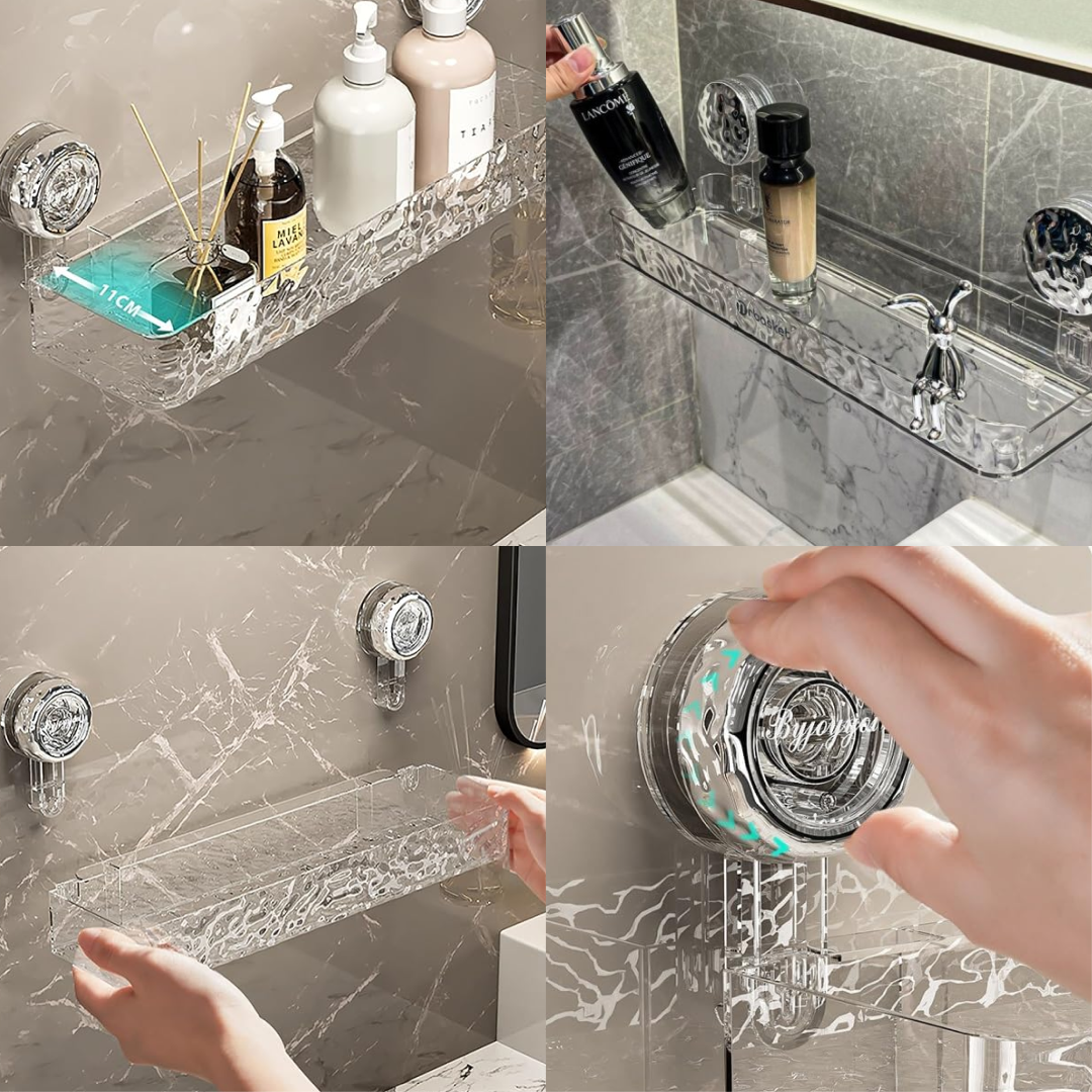 Priehľadný košík s prísavkou LotionRack™ – Obrázok 4